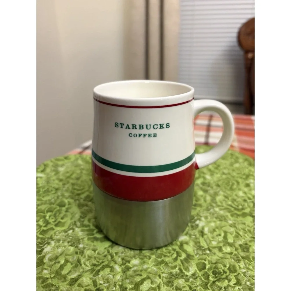 Starbucks Ceramic Stainless Travel Mug 14 Oz 2006 Holiday
